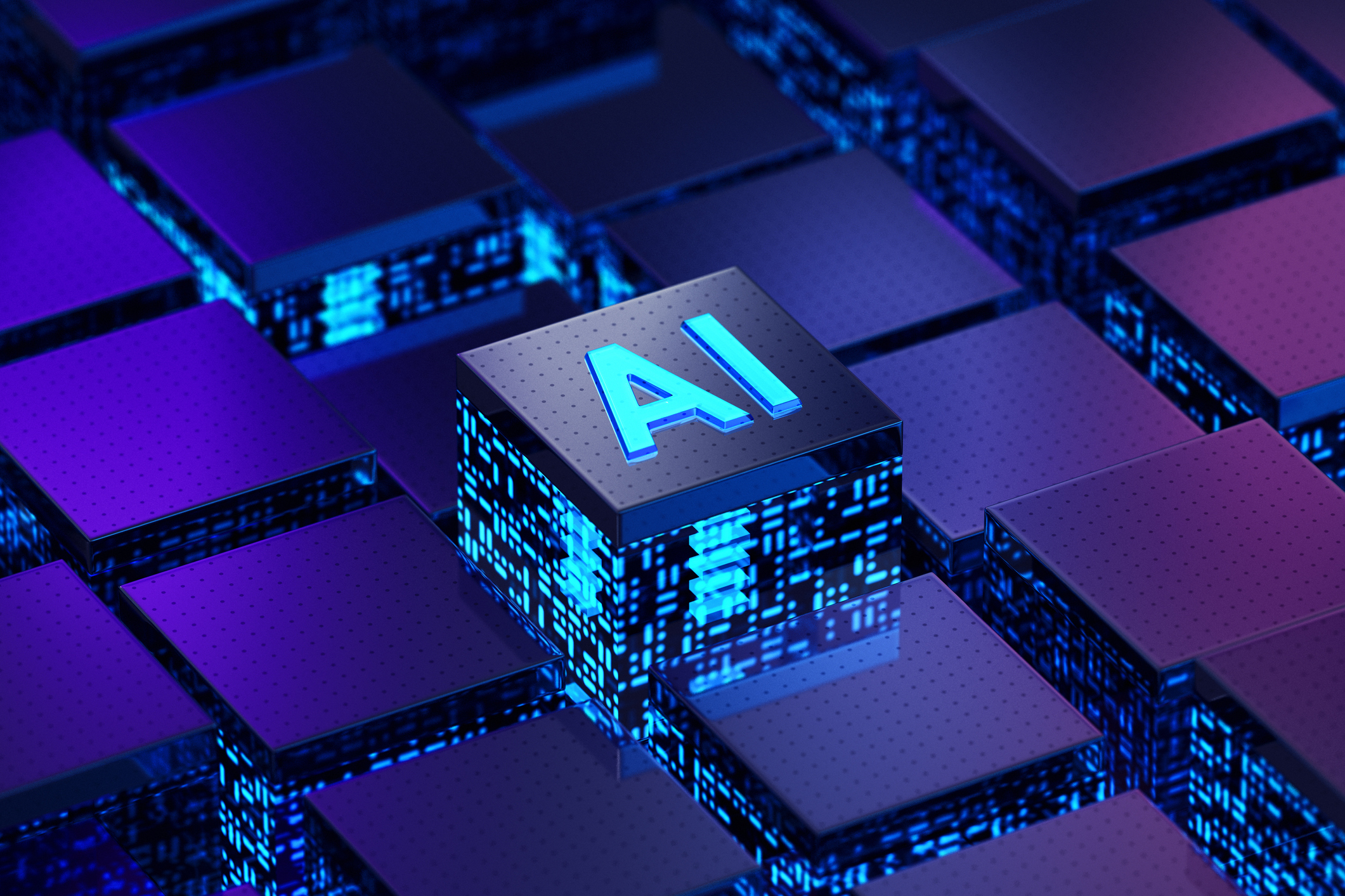 Artificial Intelligence. Concept Artificial intelligence. Information concept. 3D render